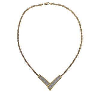 18k Gold Invisible Set Diamond Necklace