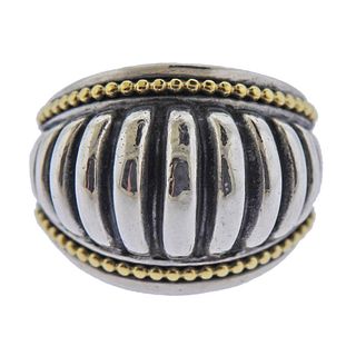 Lagos Caviar Sterling Silver 18k Gold Ring
