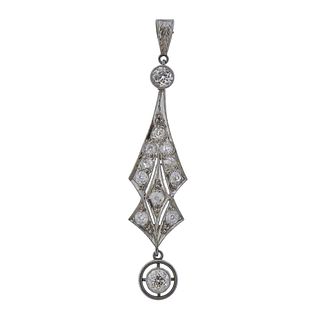Art Deco Platinum Diamond Pendant