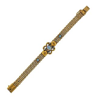Antique Victorian Gold Opal Diamond Bracelet