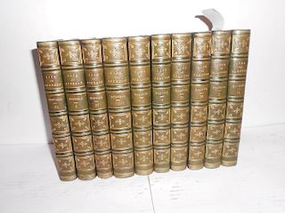 BOSWELL (J) The Life of Samuel Johnson, in ten vols., 1859, small 8vo, illustrated, half morocco
