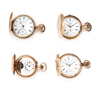 COLLECTION OF HUNTER CASE POCKET WATCHES