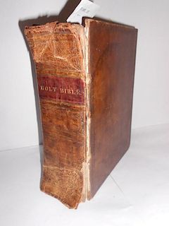 Bible, John Field, London 1648, small 4to, engraved title damaged, bound with Genealogies, 1638, typ