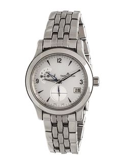 JAEGER-LeCOULTRE, STAINLESS STEEL REF. 147.8.05.S 'MASTER CONTROL HOMETIME' WRISTWATCH