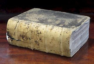 Bible, Christopher Barker 1599, added engraved title (creased), NT title present, Psalms incomplete