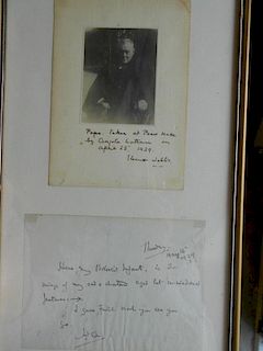 BELLOC (Hillaire) portrait photograph of Belloc, inscribed below by his elder daughter Eleanor Jebb,