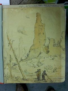 GORDON BROWN (Sydney, Lieut.) An album of WWI period drawings and sketches, mostly of Northern Franc