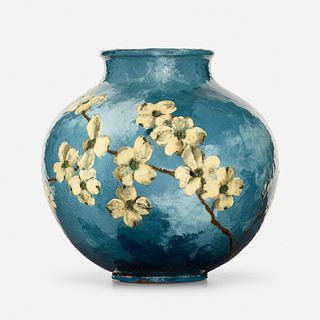 Mary Louise McLaughlin, Limoges style vase with dogwood