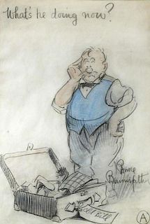 Captain Bruce Bairnsfather (1887-1959) What's he doing now? signed and inscribed with title, pencil