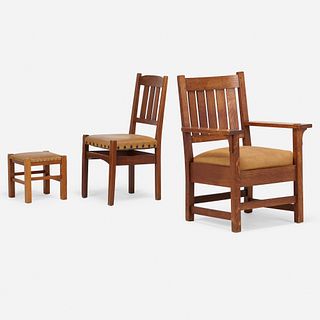 Gustav Stickley, Armchair and side chair, models 318 and 351 1/2