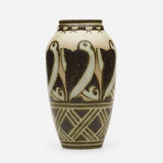 Charles Catteau for Boch Freres Keramis, Vase with penguins
