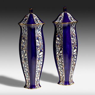 Ernst Wahliss, Serapis covered vases, pair