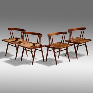 George Nakashima, Grass-Seated chairs, set of four