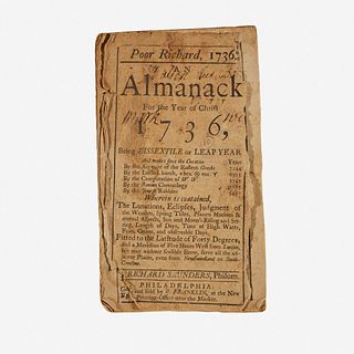 [Americana] [Franklin, Benjamin] Saunders, Richard Poor Richard, 1736. An Almanack For the Year of Christ 1736...