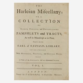 [Literature] [Johnson, Samuel] The Harleian Miscellany: or, a Collection of Scarce, Curious, and Entertaining Pamphlets and Tracts...