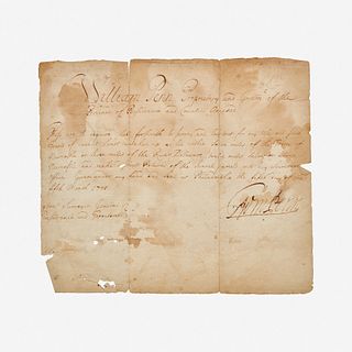 [Philadelphia & Pennsylvania] Penn, William Land Survey, signed