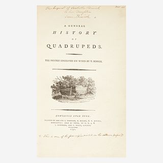[Printing] [Bewick, Thomas] A General History of Quadrupeds