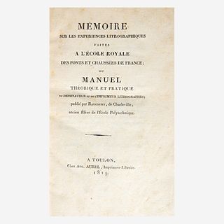 [Printing] Charleville, Antoine Raucourt de Memoire sur les experiences litrographiques faites a l'ecole royale des ponts et chaussees de france; ou m