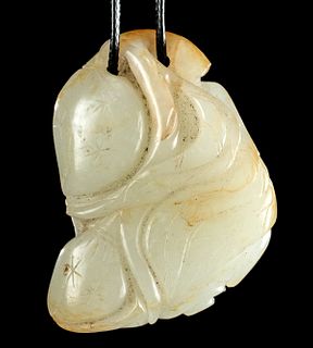 Wearable 19th C. Chinese Qing Nephrite Stone Pendant