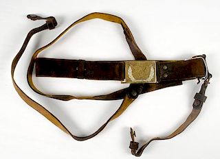 Model 1851 Complete Issue Buff Leather Cavalry Sword Belt with Plate 