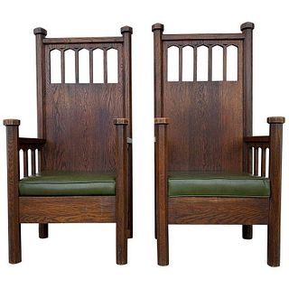 62 Inches tall Arts & Crafts Arm Chairs, Early 1900s