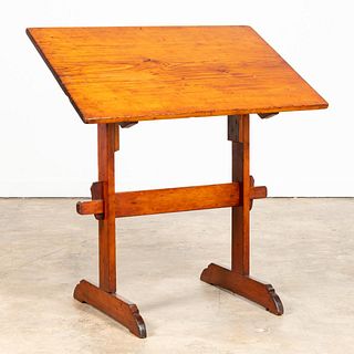 FRENCH PINE ADJUSTABLE DRAFTING TABLE, C. 1900