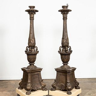 PAIR OF EMPIRE STYLE PALATIAL TORCHIERES