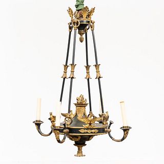 20TH C. FRENCH EMPIRE STYLE FOUR-LIGHT CHANDELIER