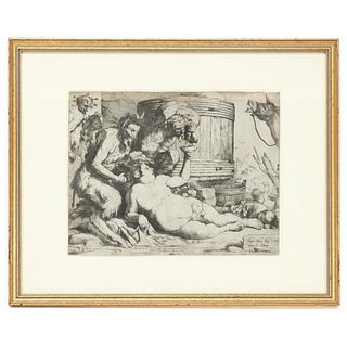 JUSEPE DE RIBERA, "DRUNKEN SILENUS" ETCHING C 1628