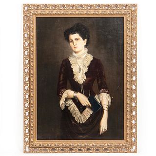 GERMAN PORTRAIT OF A LADY, OIL ON CANVAS, C. 1800s
