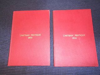 French design and fashion. L'Artisan Practique, bound vols for 1932 and 1933, illustrated; two Bilbe