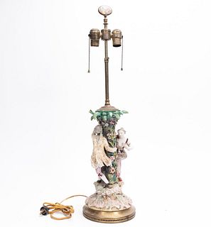 DRESDEN PORCELAIN FIGURAL TABLE LAMP