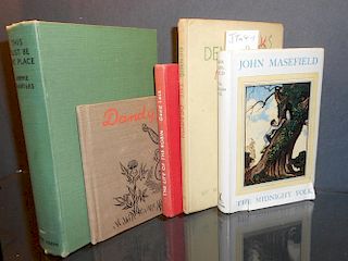 Literature, various. MASEFIELD (John) The Midnight Folk, 1949, original watercolour sketch of a sail