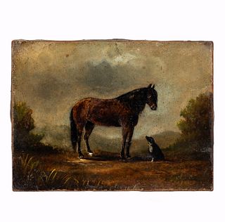 19TH CENTURY ENGLISH EQUESTRIAN PAINTING ON CANVAS