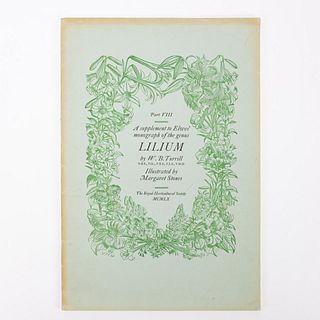 SUPPLEMENT TO ELWES' LILIUM WITH PRINTS, 1960