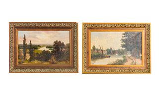 PAIR, ENGLISH LANDSCAPES BY J. LEWIS, FRAMED