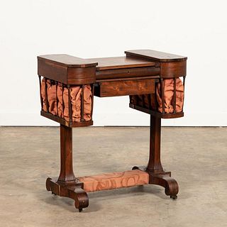 M. 19TH C. AMERICAN EMPIRE ROSEWOOD SEWING TABLE