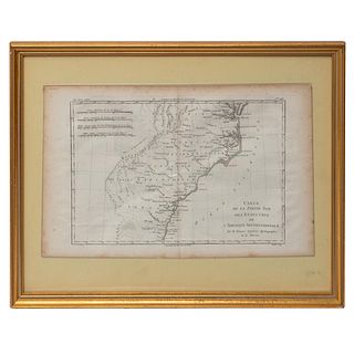 18TH CENTURY FRENCH MAP OF SOUTHEASTERN US