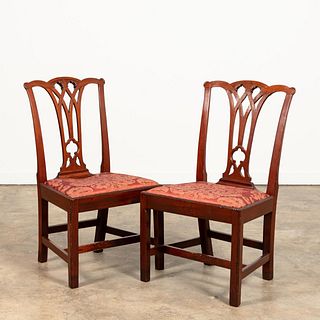 PR. AMERICAN 19TH C. CHIPPENDALE STYLE SIDE CHAIRS