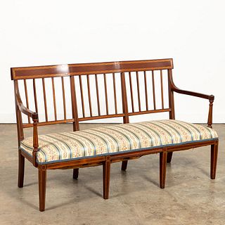 19TH C. AMERICAN FEDERAL STYLE INLAID SETTEE