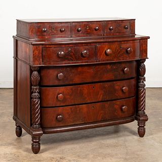 19TH C. FEDERAL FLAME MAHOGANY GENTLEMEN'S CHEST