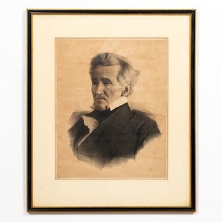 ANDREW JACKSON, LITHOGRAPH BY LAFOSSE, 1856
