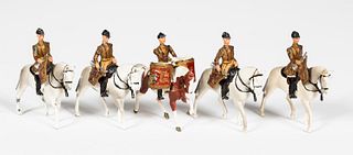 5PC BRITAINS "MOUNTED MUSICAL BAND" TOY SOLDIERS