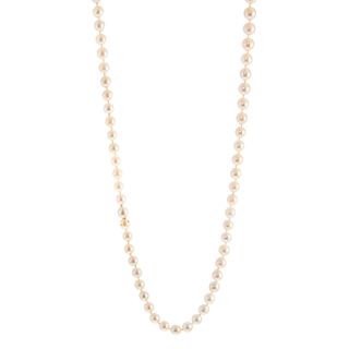 A Long Strand of 8-9 mm Cultured Pearls