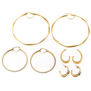 A Collection of Hoop Earrings in 14K