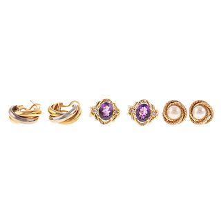 A Collection of Earrings in 18K & 14K