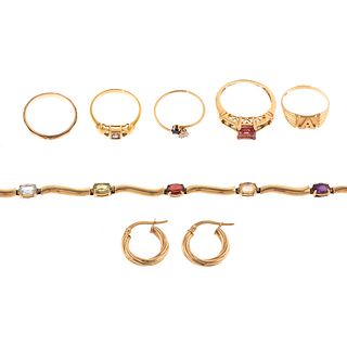 A Collection of Gemstone Jewelry in 14K