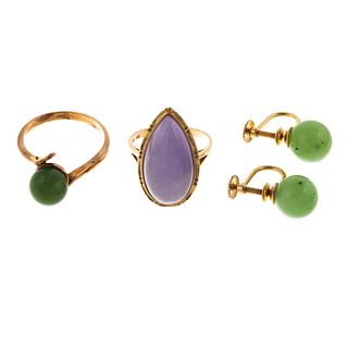 A Collection of Jade Jewelry in 14K