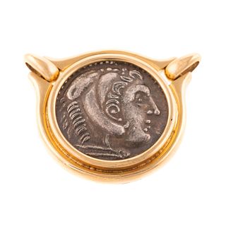 An Alexander the Great Coin in Wide 18K Bezel