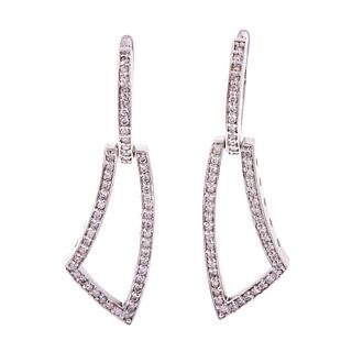 A Pair of Contemporary Diamond Earrings in 14K